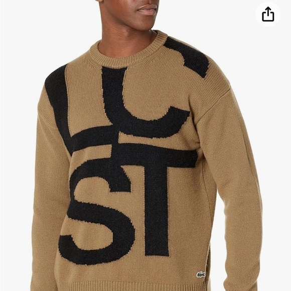 Lacoste Men’s Long Sleeves Graphic Letters Sweater - Picture 3 of 10
